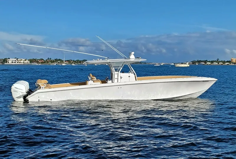 Slide: The Image of 2020 Bahama 41 Open Fisherman boat on calm waters. - 0