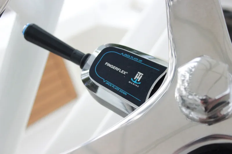 Slide: The Image of Close-up of 2024 Pathfinder 2300 HPS boat control lever. - 7