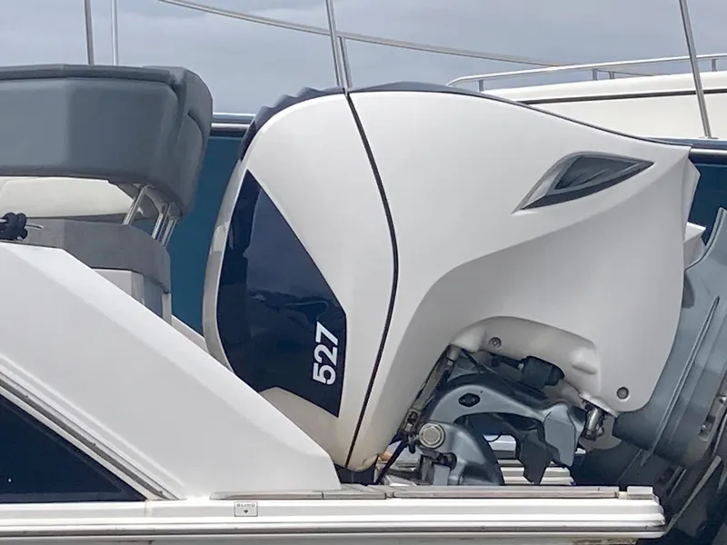 Slide: The Image of 2019 Tiara Sport 38 boat with a powerful 527 outboard engine. - 17