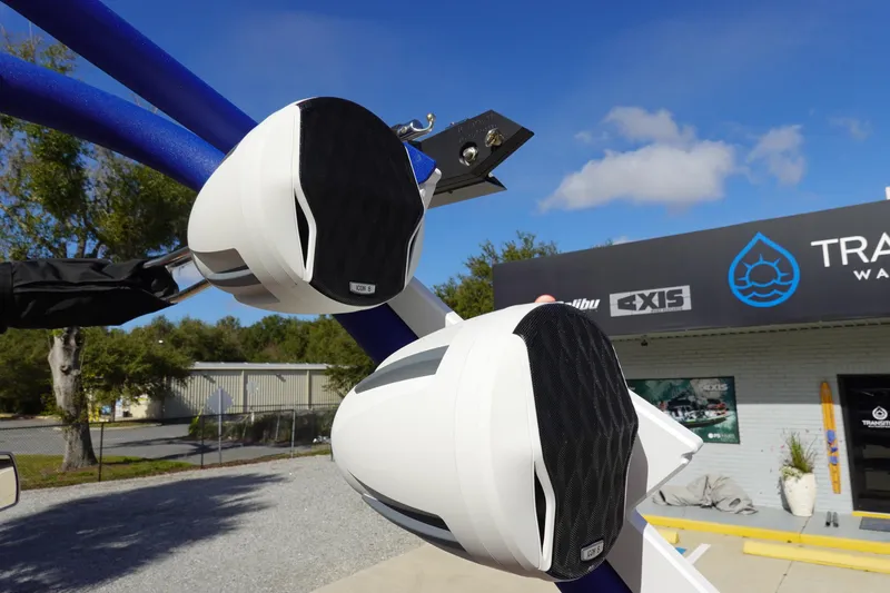 Slide: The Image of 2023 Malibu Wakesetter 24 MXZ boat speakers at dealership. - 33