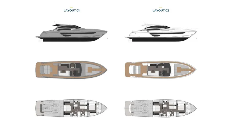 Slide: The Image of 2024 Rizzardi IN SIX yacht layouts, side views, and deck plans. - 11