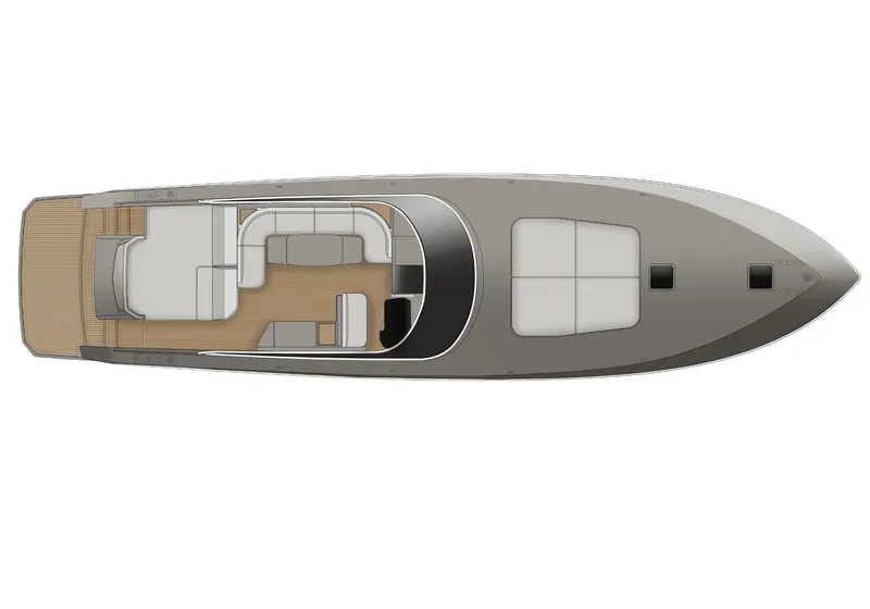 Slide: The Image of Top view of 2024 Rizzardi GR SESSANTATRE luxury yacht layout. - 18