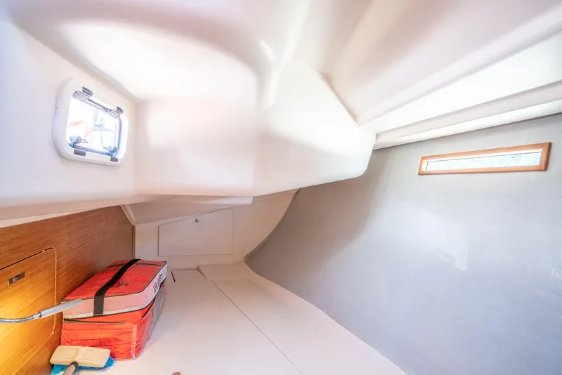 Slide: The Image of Interior cabin of 2016 Dehler 38 sailboat with storage and porthole. - 20