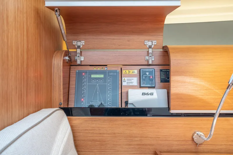 Slide: The Image of Electrical control panel inside a 2016 Dehler 38 sailboat. - 21