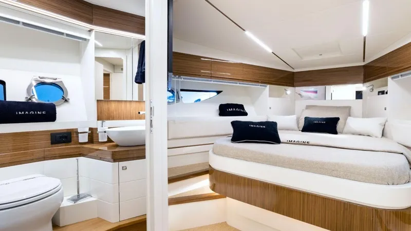 Slide: The Image of Luxurious interior of the 2024 Rizzardi In Five yacht with modern amenities. - 4