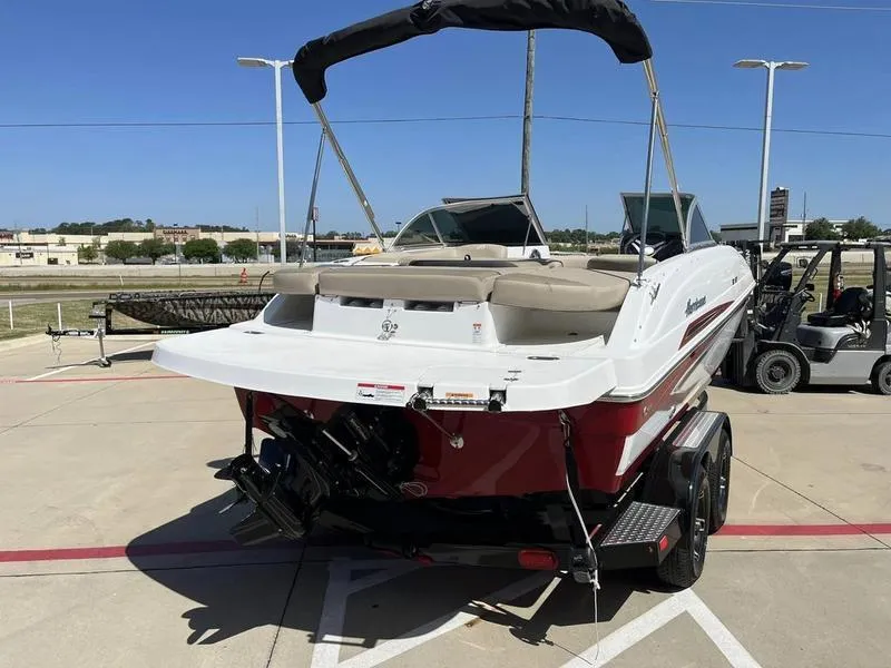 Slide: The Image of 2023 Hurricane SD187-IO boat on trailer, rear view, outdoor display. - 6