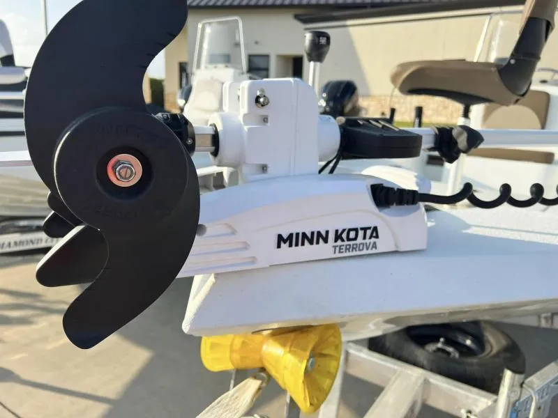 Slide: The Image of Close-up of Minn Kota Terrova motor on 2023 Excel Boats 203 Bay Pro. - 14