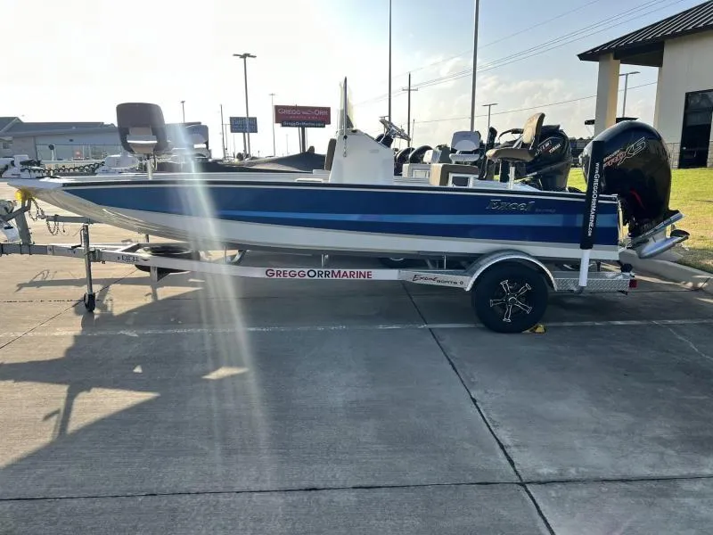 Slide: The Image of 2023 Excel Boats 203 Bay Pro on trailer at dealership. - 3