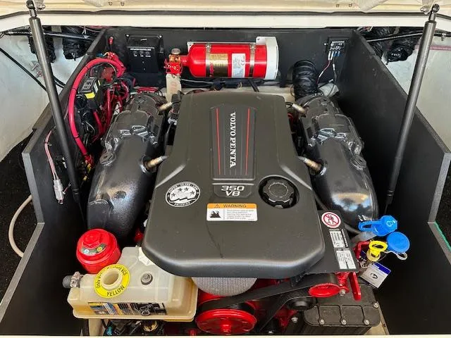 Slide: The Image of 2021 Regal LS6 engine compartment with Volvo Penta 350 V8 engine. - 29