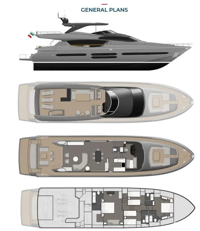 Slide: The Image of 2024 Posillipo Technema 90 yacht general plans and layout - 18