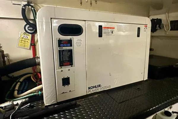 Slide: The Image of Engine room of a 2006 Silverton 50 Convertible yacht with Volvo Penta D12-800 engine. - 20