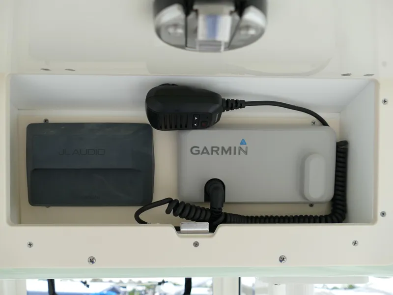 Slide: The Image of 2024 Pioneer 270 Pelagic boat electronics: Garmin GPS and JL Audio system. - 20