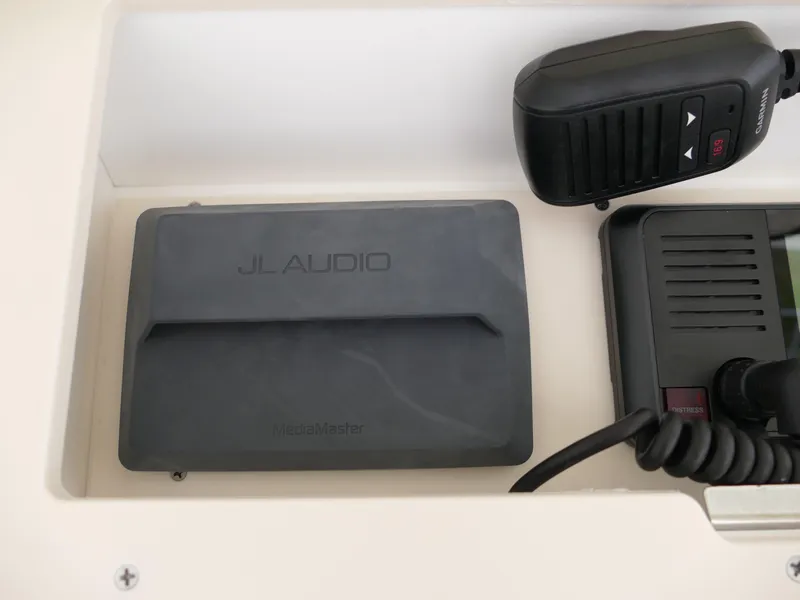 Slide: The Image of JL Audio system and communication equipment on 2024 Pioneer 270 Pelagic boat. - 22