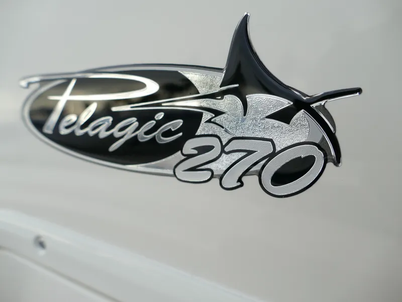 Slide: The Image of 2024 Pioneer 270 Pelagic logo on boat exterior. - 39
