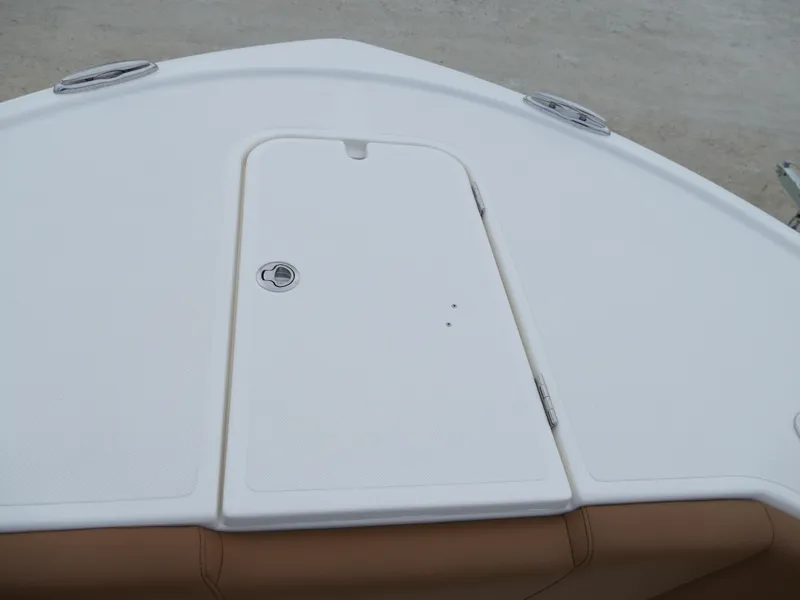 Slide: The Image of 2024 Pioneer 270 Pelagic boat deck with storage compartment. - 43