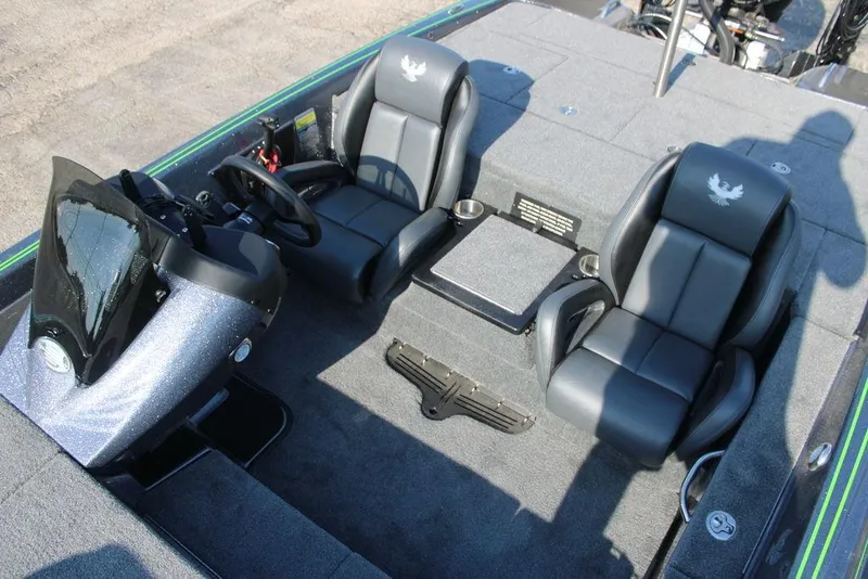 Slide: The Image of 2024 Phoenix 721 Pro XP boat interior with dual seats and steering console. - 15