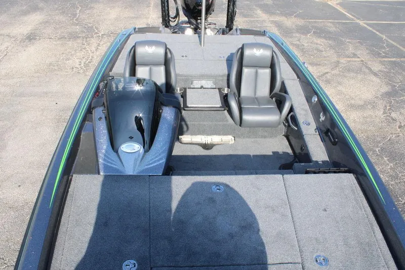 Slide: The Image of 2024 Phoenix 721 Pro XP boat interior with dual seats and spacious deck. - 16