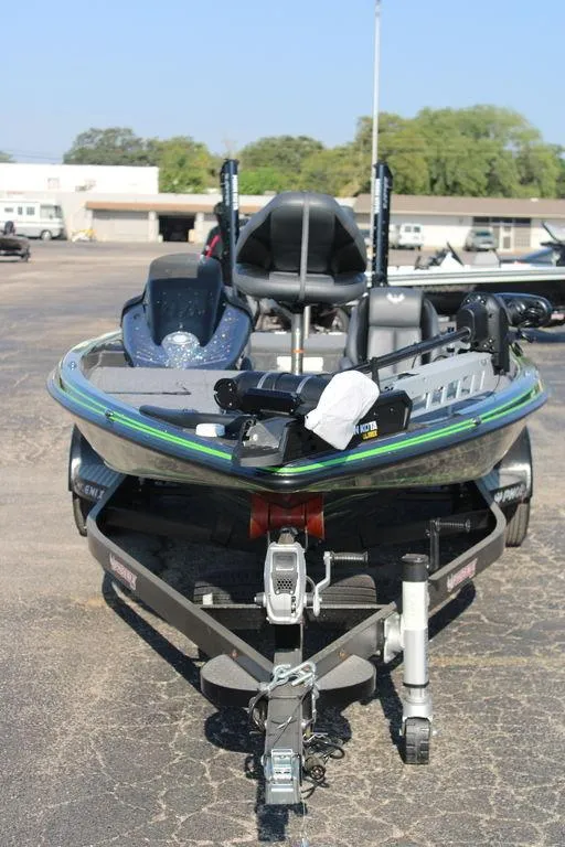 Slide: The Image of 2024 Phoenix 721 Pro XP bass boat on trailer, front view. - 6