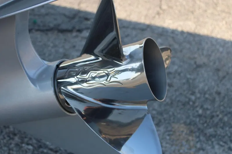 Slide: The Image of Close-up of a 2024 Phoenix 721 Pro XP boat propeller. - 7