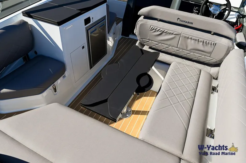 Slide: The Image of Yamarin 80 2024 boat interior with seating and table, by W-Yachts Yacht Road Marine. - 13