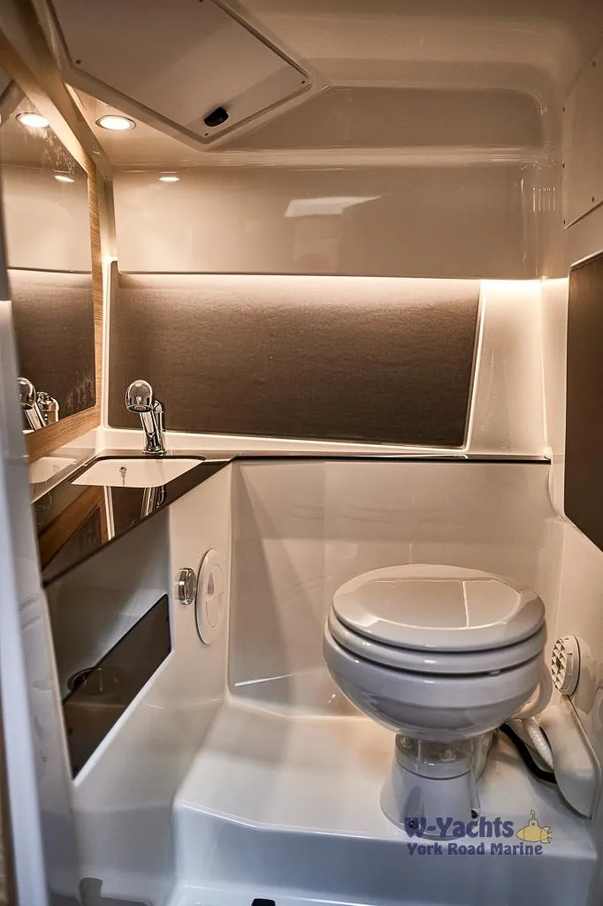 Slide: The Image of Modern bathroom in 2023 Yamarin 88 boat with sleek design. - 3