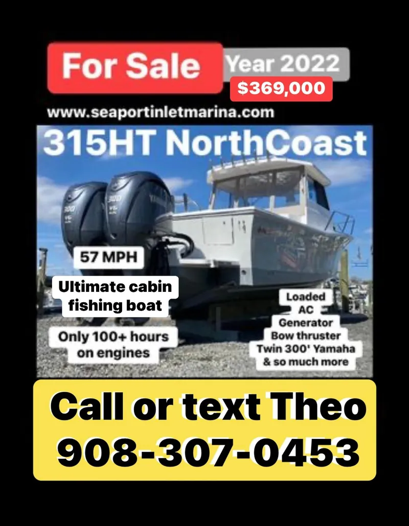 Slide: The Image of For sale: 2022 NorthCoast 315HT fishing boat, 57 MPH, $369,000. Call 908-307-0453. - 6