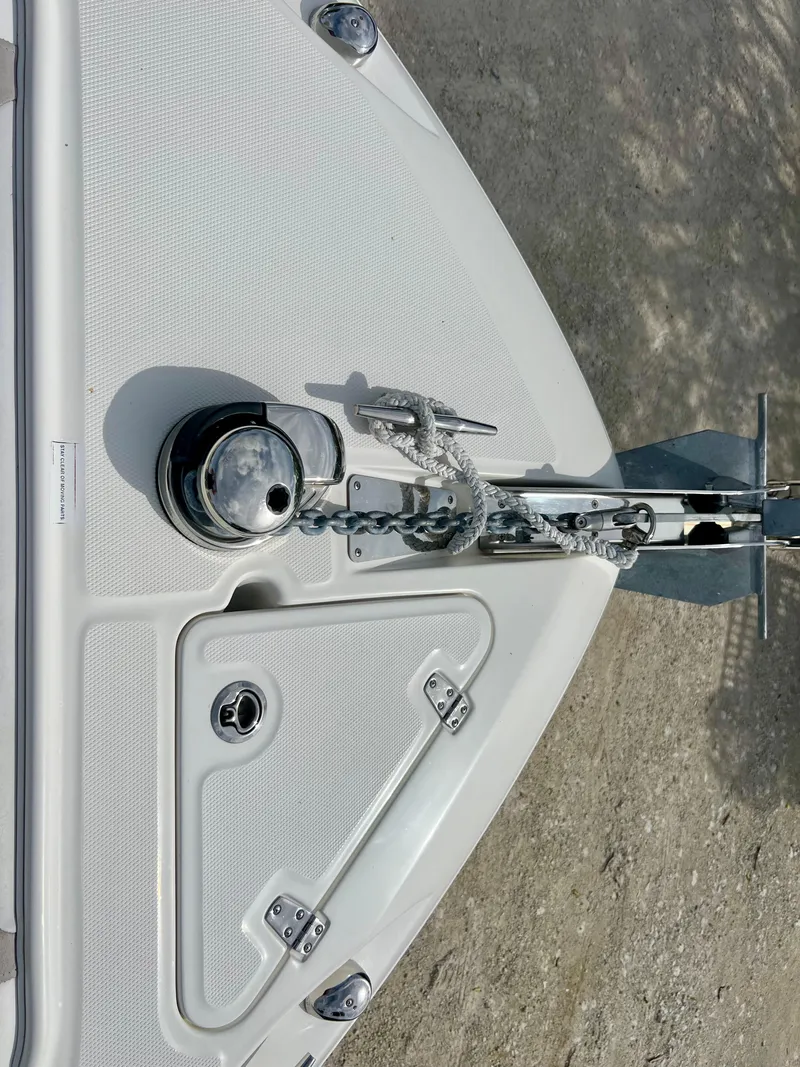 Slide: The Image of 2015 Boston Whaler 250 Outrage bow with anchor and winch system. - 40
