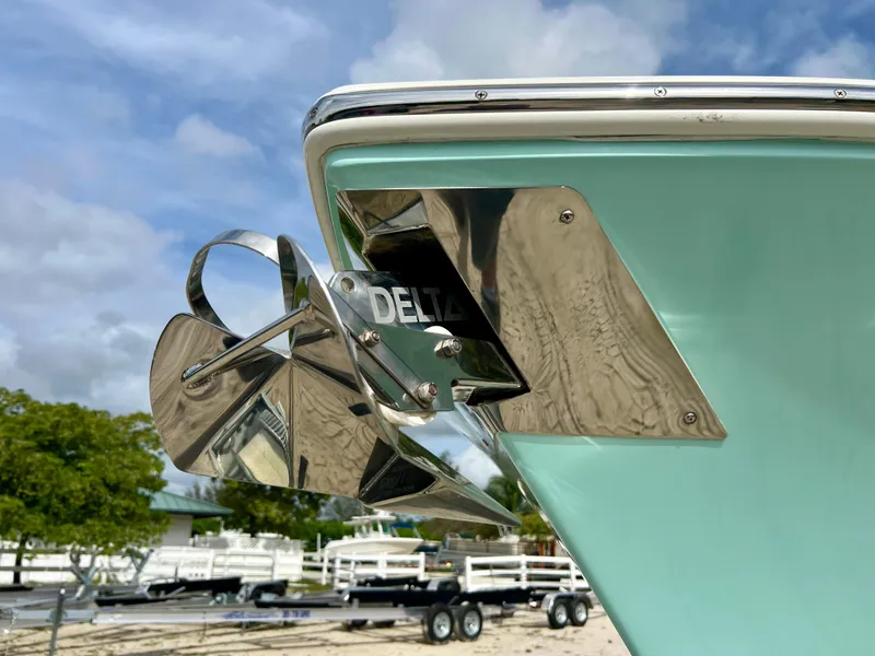 Slide: The Image of Close-up of 2014 Cobia 296 Center Console boat anchor. - 29