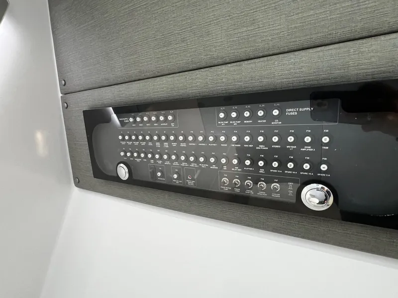 Slide: The Image of Control panel of 2024 Axopar 37 Sun Top Mediterrana Edition boat. - 33