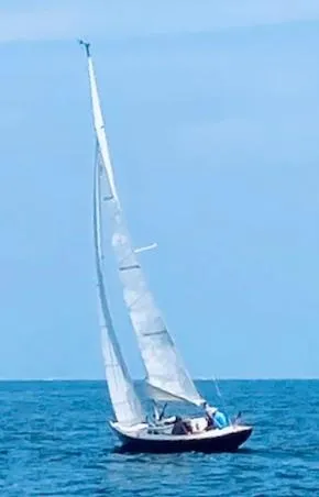 Slide: The Image of Sailing Morris M29 boat on open sea, 2012 model. - 7