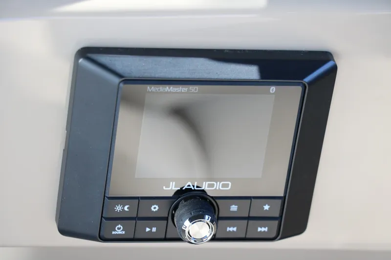Slide: The Image of JL Audio MediaMaster 50 control panel in 2024 Sylvan L3 RLZ boat. - 35