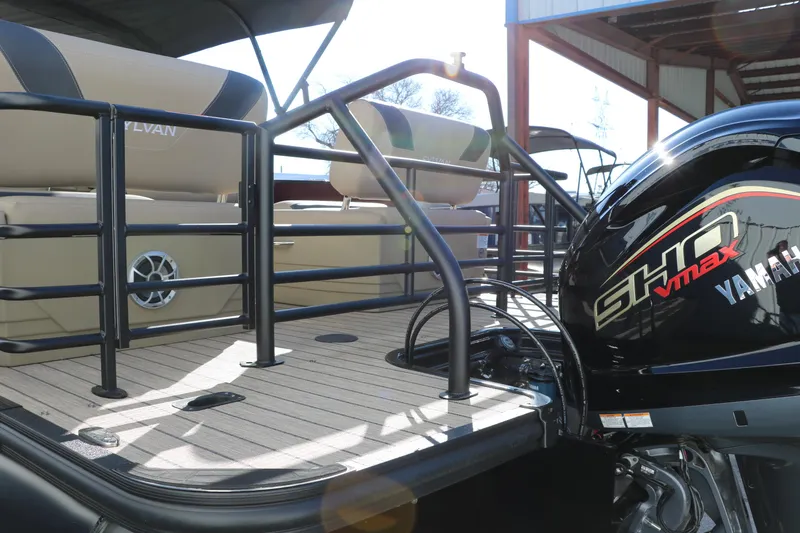 Slide: The Image of 2024 Sylvan L3 RLZ pontoon boat with Yamaha SHO Max engine. - 7