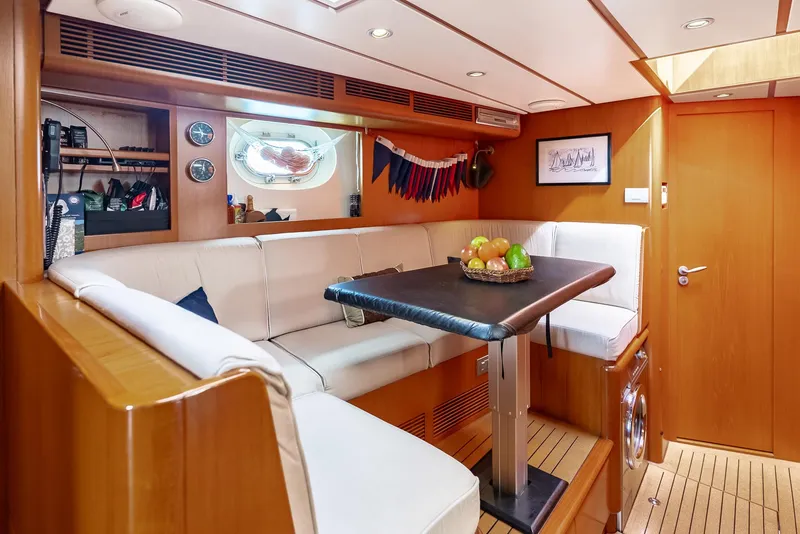Slide: The Image of Luxurious 2005 Jongert 2900M yacht interior with cozy seating and dining area. - 17