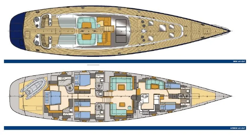 Slide: The Image of Deck and interior layout of 2005 Jongert 2900M yacht. - 23