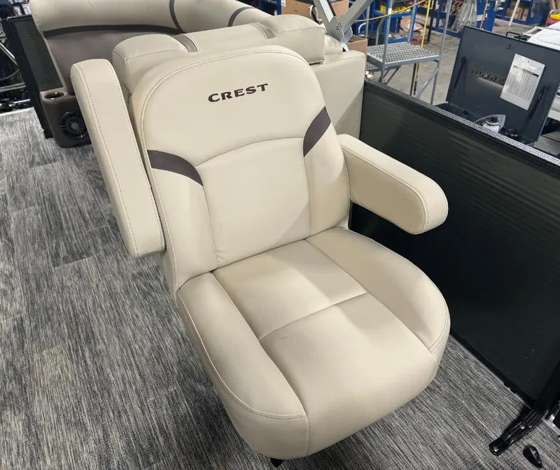 Slide: The Image of 2024 Crest Classic LX 240 boat seat in beige upholstery. - 5