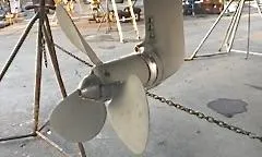 Slide: The Image of Propeller of a 2012 Beneteau Oceanis 48 sailboat in a shipyard. - 35