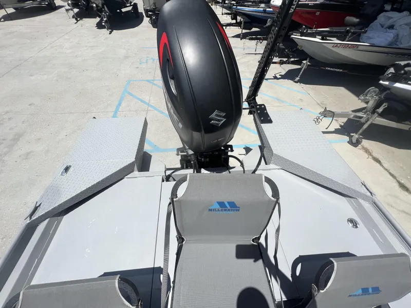 Slide: The Image of 2021 Southfork 20X72 boat with Suzuki outboard motor and Millennium Marine seats. - 6