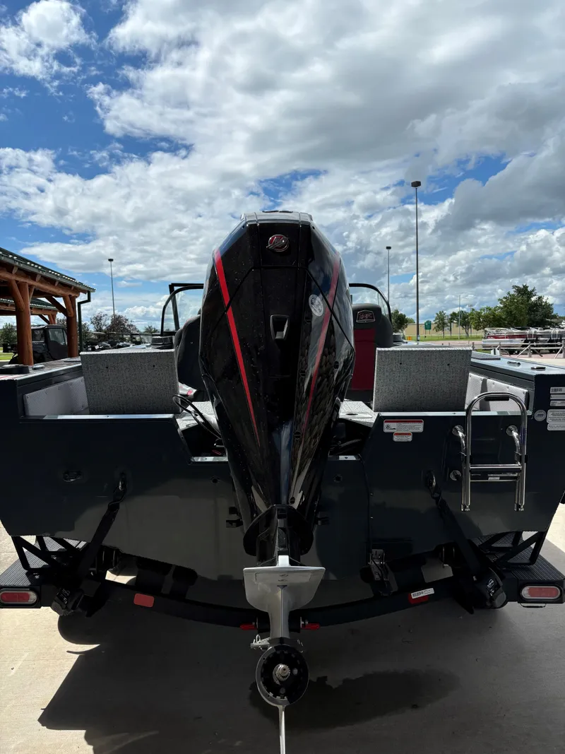 Slide: The Image of 2024 Ranger VX1988 WT boat with powerful outboard motor, rear view. - 3