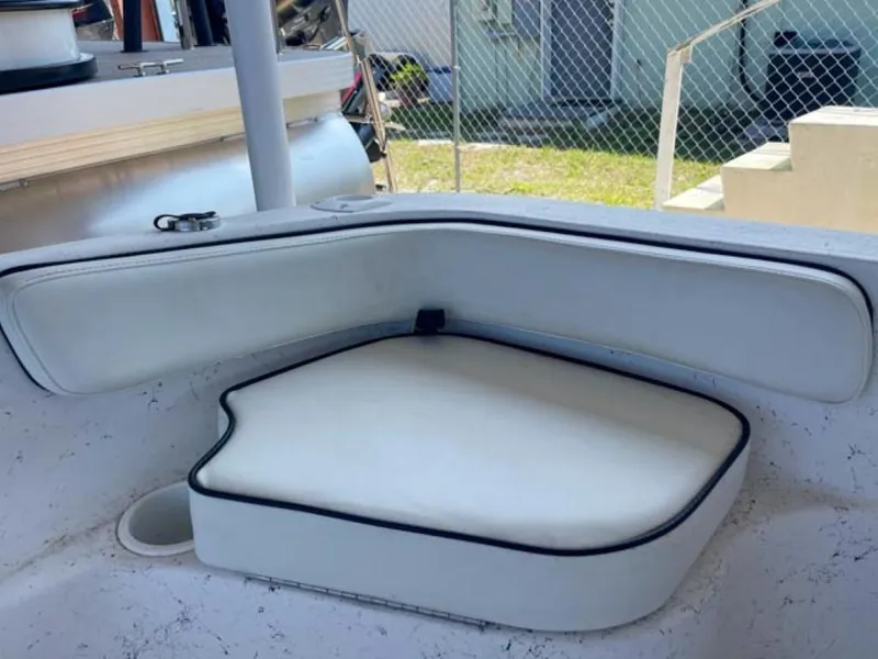 Slide: The Image of 2024 ALK2 Powerboats 18 CRS, white cushioned seating detail. - 10