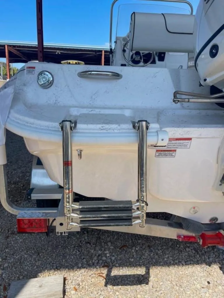 Slide: The Image of 2024 ALK2 Powerboats 18 CRS with stainless steel swim ladder. - 9