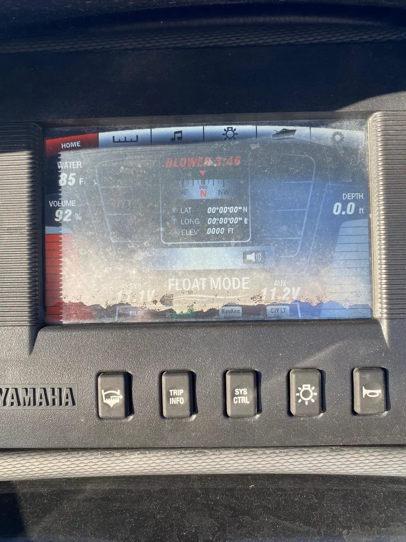 Slide: The Image of Close-up of 2018 Yamaha AR240 HO boat dashboard display. - 8
