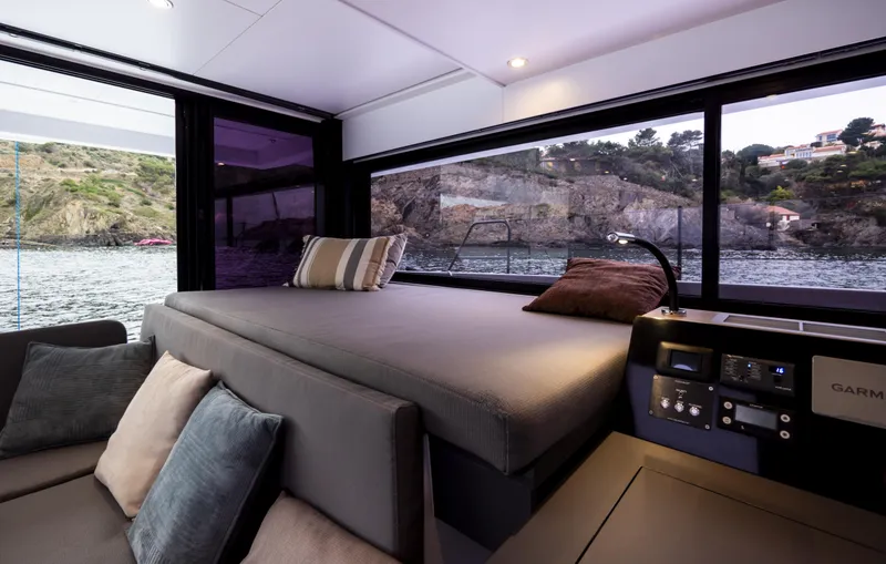 Slide: The Image of Interior of 2025 Windelo 50 Adventure yacht with scenic ocean view. - 29