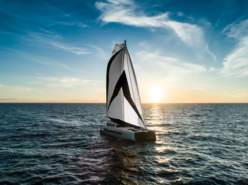 Slide: The Image of Windelo 54 sailboat cruising at sunset, 2025 model. - 26