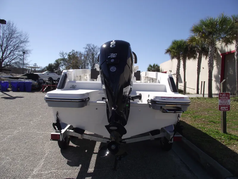 Slide: The Image of 2024 Bayliner CC20 boat with extended swim ladder. - 4