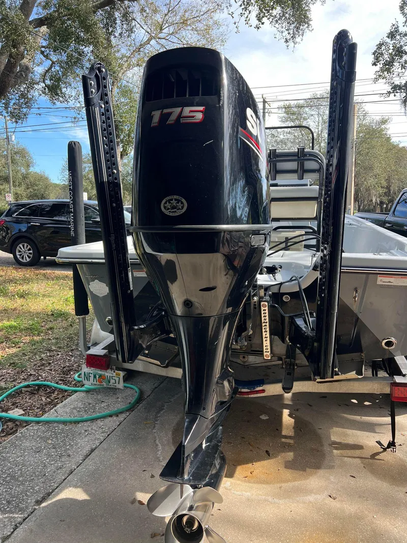 Slide: The Image of 2020 Blazer 2200 Fisherman boat with 175 HP outboard motor. - 3