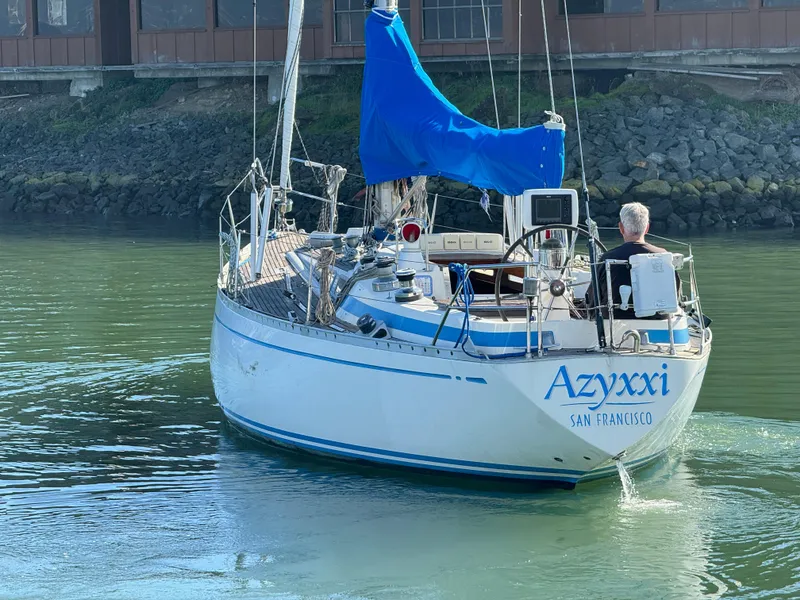 Slide: The Image of 1974 Nautor Swan 38 sailboat named Azyxxi in San Francisco waters. - 15