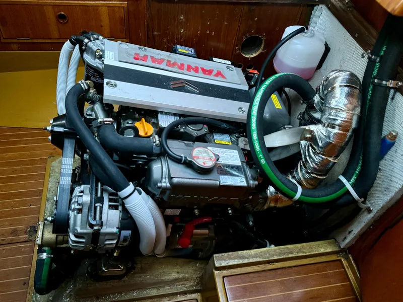 Slide: The Image of Engine compartment of a 1974 Nautor Swan 38 sailboat with Yanmar engine. - 5