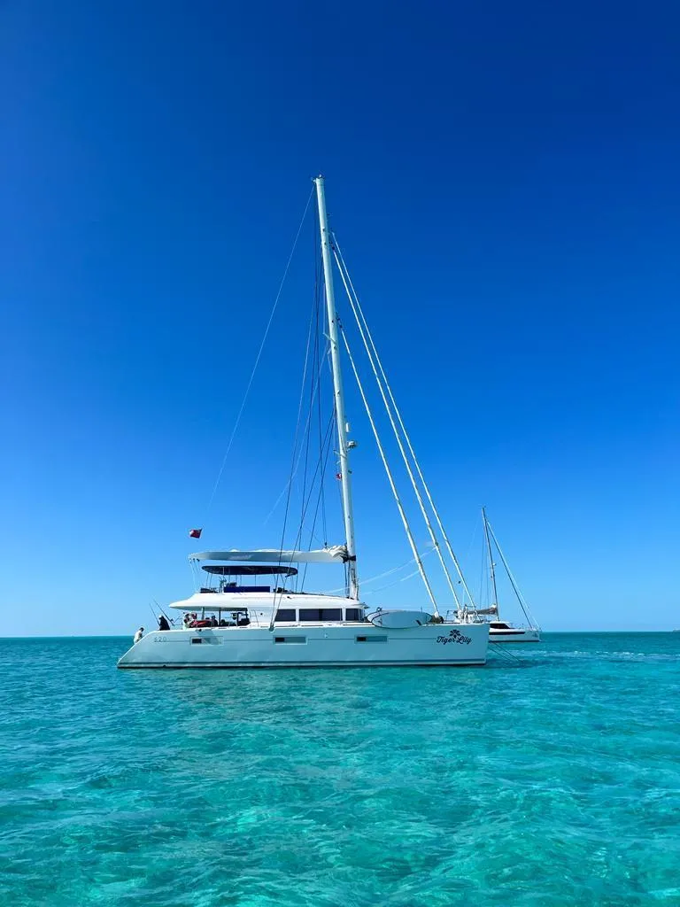The Image of Lagoon 620 catamaran sailing in clear turquoise waters, 2015 model. - 1