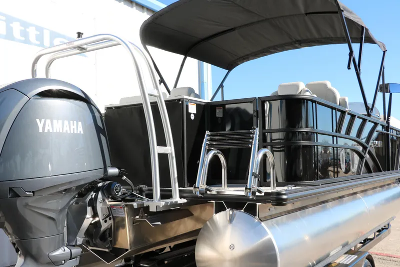 Slide: The Image of 2024 Sylvan Mirage 8522 Party Fish pontoon boat with Yamaha outboard motor. - 3