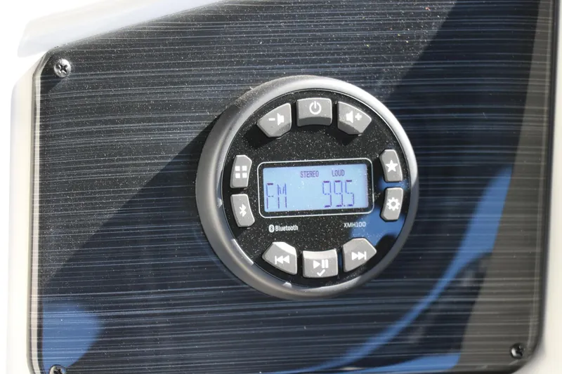 Slide: The Image of 2024 Sylvan Mirage 8522 Party Fish boat stereo system with Bluetooth and XM radio. - 33